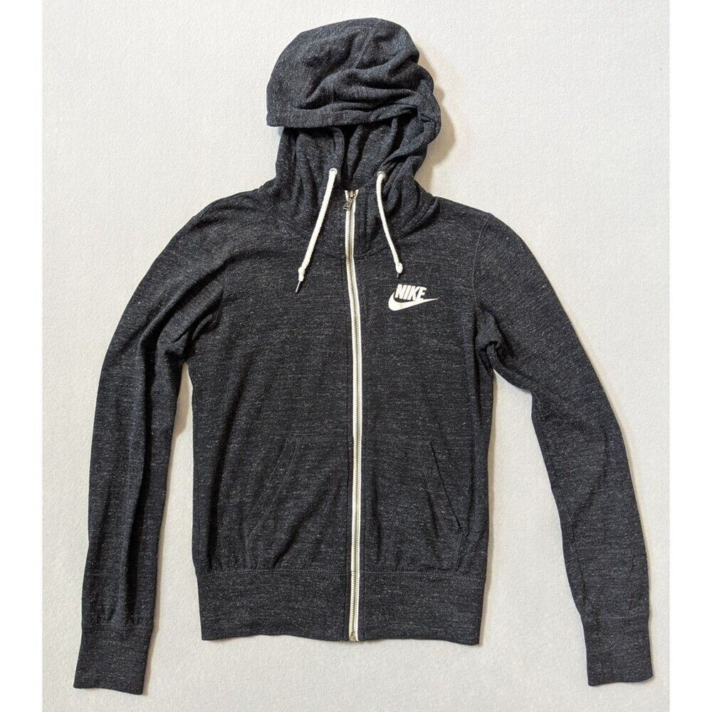 Nike Women’s Gym Vintage Full-Zip Hoodie Charcoal Gray Small